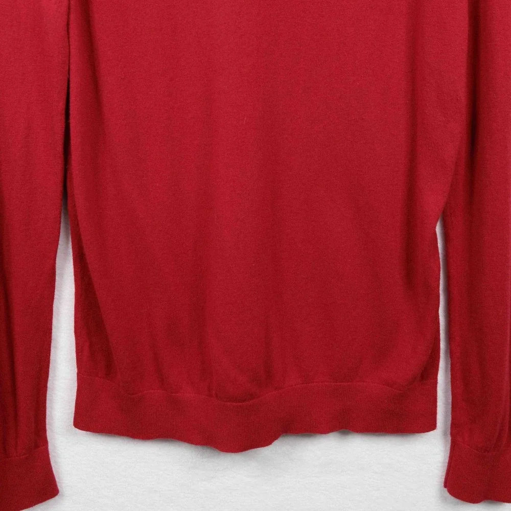 LAUREN RALPH LAUREN Classic Red Turtleneck Sweater Long Sleeve Cotton Modal Sz L